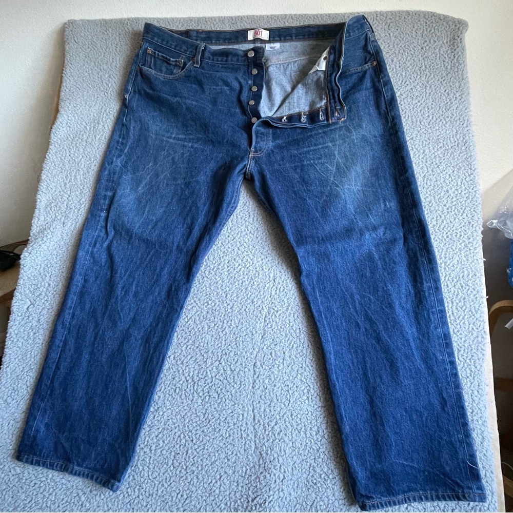 Levis 501 XX Jeans Mens 46x30 (Tag )Blue Denim Button Fly Straight Leg Classic‎
